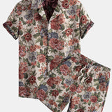 Floral Jacquard Cuban Shirt & Shorts