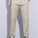 Elastic Waist Straight Leg Trousers