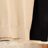 Basic Mock Neck Silk Blend Knit T-Shirt