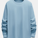 Basic Long Sleeve Heavy Weight Arc Hem T-Shirt