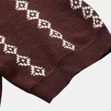 Geometric Knit V Neck Polo Shirt & Slim Fit Tapered Trousers
