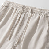 Waffle Button Up Shirt & Linen Cotton Blend Drawstring Shorts