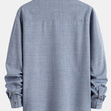 Long Sleeve Stand Collar Shirt & Straight Leg Linen Pants