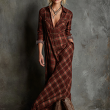 AILENE | CLASSIC GREEN PLAID SHIRT DRESS