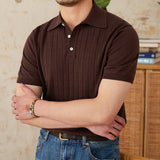 Mosta Pleated Cotton Knit Polo Shirt
