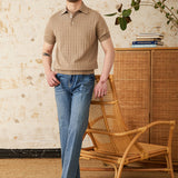 Mosta Pleated Cotton Knit Polo Shirt