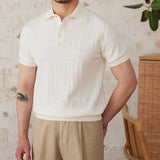 Mosta Pleated Cotton Knit Polo Shirt