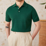 Mosta Pleated Cotton Knit Polo Shirt