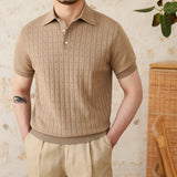 Mosta Pleated Cotton Knit Polo Shirt