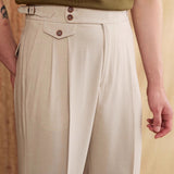 Catanzaro High Waisted Straight Fit Trousers
