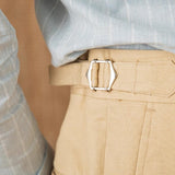 Marbella Cotton Linen Straight Fit Pleated Trousers