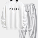Paris Print Relax Fit Crew Neck Sweatshirt & Jogging Pants