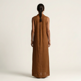Mirabell | Hooded Button-Front Sleeveless Linen Maxi Dress