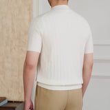 Tokyo Mockneck Pleated Knit Wool Blend T-Shirt