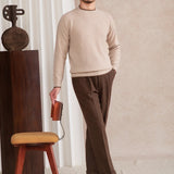 Firenze Textured Contrast Knit Wool Jumper