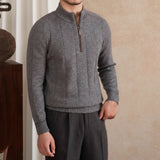 Amsterdam Wool Blend Long Sleeve Half Zip Jumper