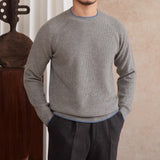 Firenze Textured Contrast Knit Wool Jumper