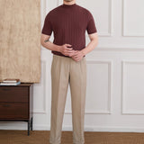 Tokyo Mockneck Pleated Knit Wool Blend T-Shirt