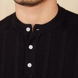 Pleated Antalya Cotton Henley T-Shirt