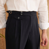 Catanzaro High Waisted Straight Fit Trousers