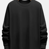 Basic Long Sleeve Heavy Weight Arc Hem T-Shirt