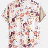 Floral Patchwork  Print Button Up Shirt & Swim Shorts