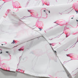 Flamingo Print Button Up Shirt & Swim Shorts