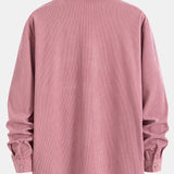 Long Sleeve Corduroy Cuban Collar Shirt & Straight Leg Linen Pants