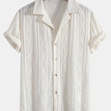 Geometric Jacquard Cuban Shirt & Straight Leg Linen Pants