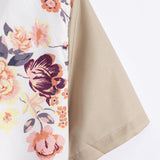 Floral Patchwork  Print Button Up Shirt & Swim Shorts