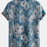 Painted Floral Jacquard Cuban Shirt & Shorts