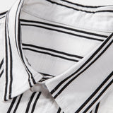 Linen Look Striped Button Up Shirt & Straight Leg Linen Pants