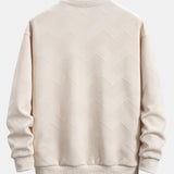Relax Fit Geometric Striped Sweatshirt & Drawstring Corduroy Cargo Jogger Pants