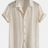 Textured Cuban Shirt & Straight Leg Linen Pants