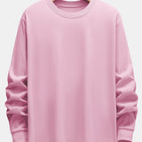 Basic Long Sleeve Heavy Weight Arc Hem T-Shirt