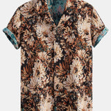 Painted Floral Jacquard Cuban Shirt & Shorts