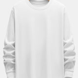 Basic Long Sleeve Heavy Weight Arc Hem T-Shirt