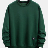 Relax Fit Geometric Striped Sweatshirt & Drawstring Corduroy Cargo Jogger Pants