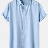 Short Sleeve Textured Button Up Shirt