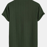 Muscle Fit Ribbed Arc Hem T-Shirt