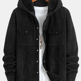 Fleece Lined Corduroy Hooded  Overshirt
