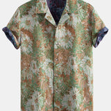Painted Floral Jacquard Cuban Shirt & Shorts