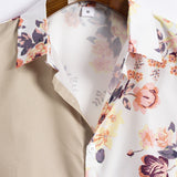 Floral Patchwork  Print Button Up Shirt & Swim Shorts