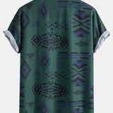 Aztec Geometric Print Shirt & Swim Shorts