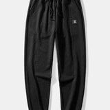 Long Sleeve Geometric Jacquard Arc Hem T-Shirt & Jogger Pants