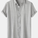 Short Sleeve Textured Button Up Shirt