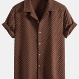 Houndstooth Jacquard Cuban Shirt & Straight Leg Linen Pants