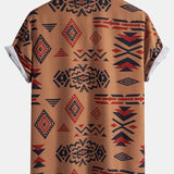 Aztec Geometric Print Shirt & Swim Shorts