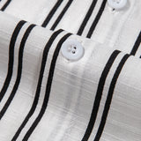 Linen Look Striped Button Up Shirt & Straight Leg Linen Pants