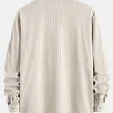Long Sleeve Corduroy Cuban Collar Shirt & Straight Leg Linen Pants